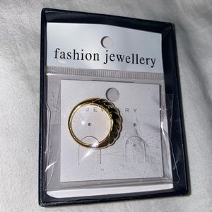 18k Gold Plated Croissant Braided ring